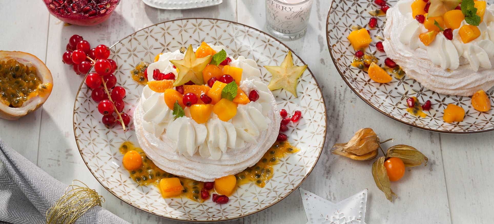 Pavlovas aux fruits exotiques: recette gourmande et facile