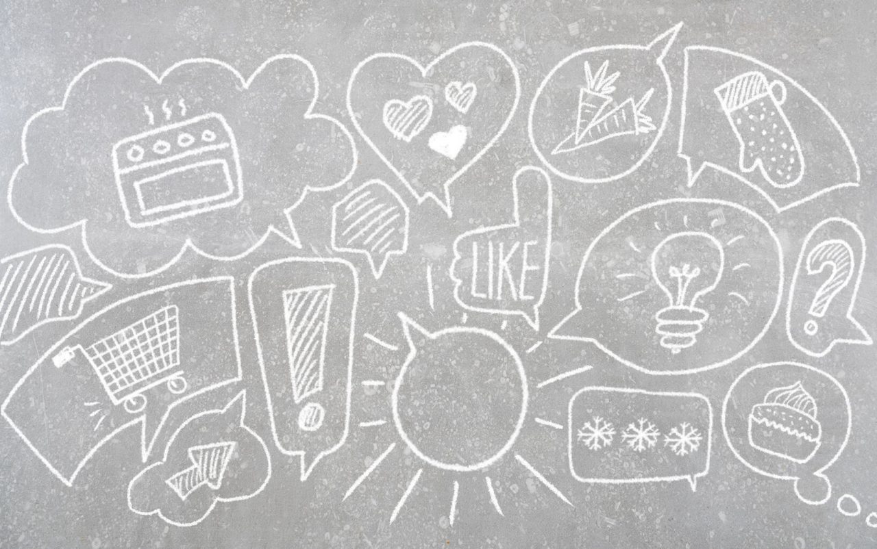 Dessins à la craie de symboles 