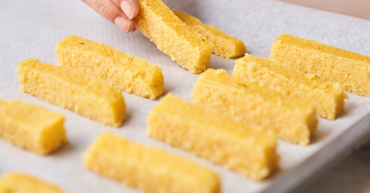 Les frites de polenta font aussi un excellent encas.